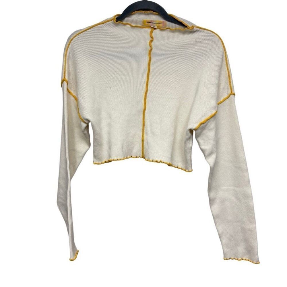 Urban Outfitters White long sleeve cropped sweater size XS